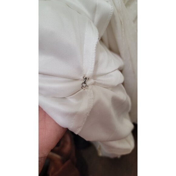 Galina plus size wedding dress Halter Neck  With Bow Back & Polka Dot Texture Si - Picture 7 of 14